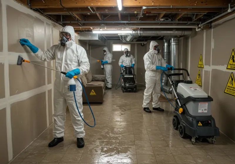 Basement Moisture Removal and Structural Drying process in Rancho Santa Margarita, CA